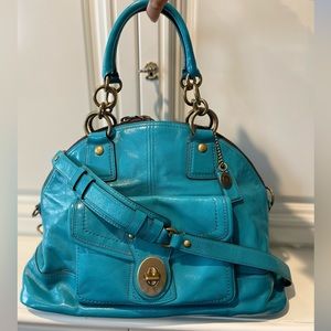 Coach Legacy Turquoise Patent Leather Francine